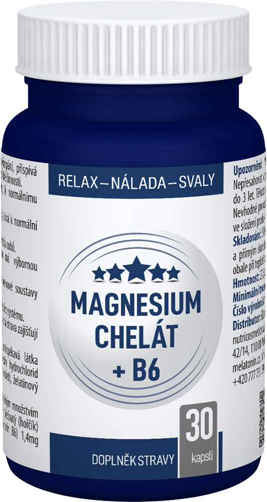 Clinical Nutricosmetics Magnesium chelát + B6 30 kapslí