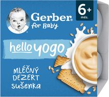 Gerber Hello yogo mléčný dezert s příchutí sušenky 4 x 100 g