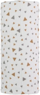 T-Tomi Velká bavlněná TETRA osuška, beige triangles / béžové trojúhelníky, 120 x 120 cm
