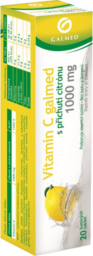 Galmed Vitamin C 1000 mg citrón 20 šumivých tablet