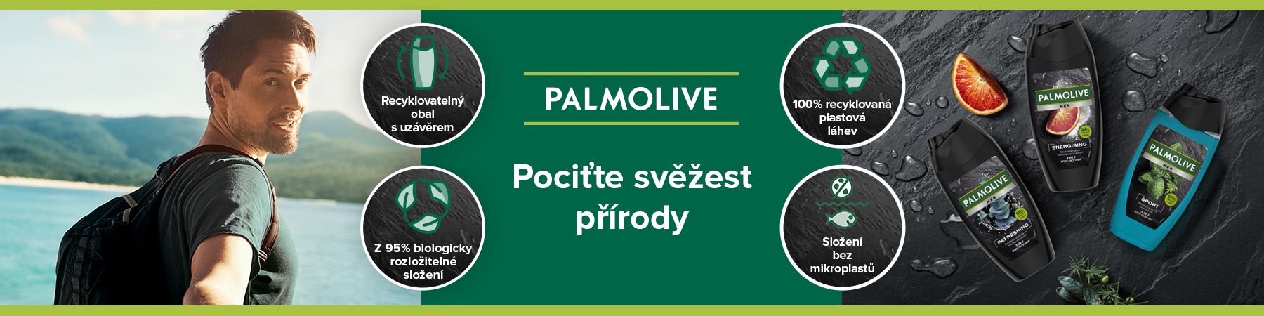 Palmolive For Men Sport sprchový gel 3v1 pumpa 