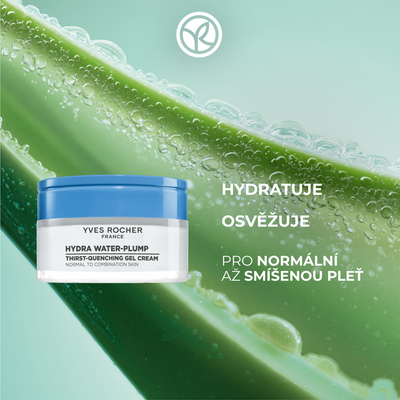 Yves Rocher Hydra Water-Plump, Hydratační gelový krém pro normální až smíšenou pleť 50 ml