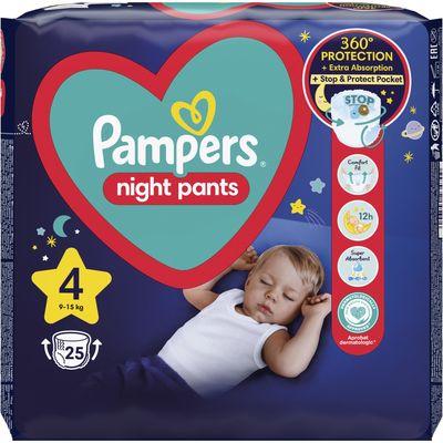 Pampers Night Pants Kalhotkové plenky vel. 4, 9-15 kg, 25 ks