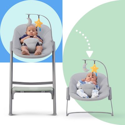 Kinderkraft Select Set jídelní židlička Livy Olive Green + lehátko Calmee, Premium 82 cm
