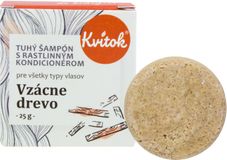 Kvitok Tuhý šampon s kondicionérem pro tmavé vlasy Vzácné dřevo 25 g