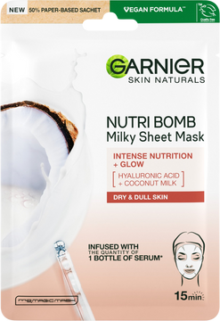 Garnier Skin Naturals textilní pleťová maska s kokosovým mlékem pro suchou pleť 28 g