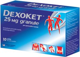 Dexoket 25 mg granule - zrněný prášek pro přípravu nápoje 10 ks
