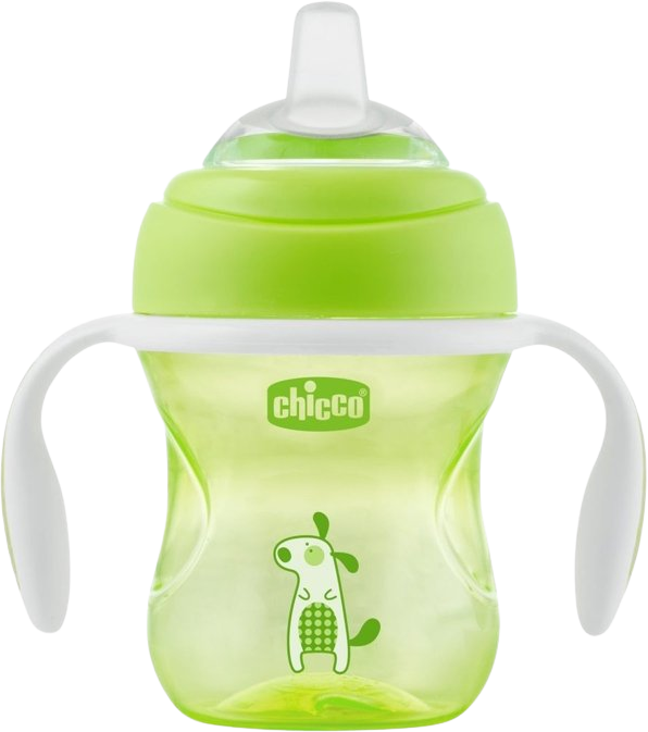 Chicco První tréninkový pohárek s měkkým náustkem oranžový/zelený 200 ml