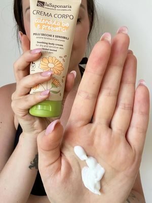 laSaponaria Tělový krém s BIO měsíčkem a prebiotiky pro citlivou pleť 200 ml