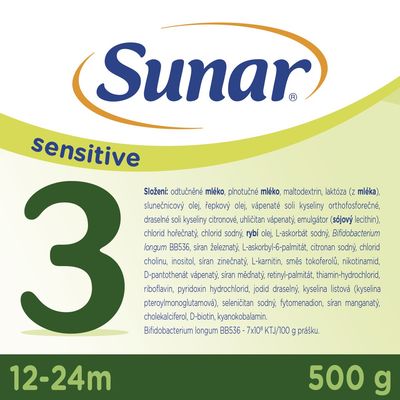 Sunar Sensitive 3 batolecí mléko, 500 g