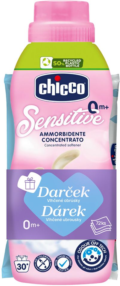 Chicco Aviváž koncentrovaná Baby Sensitive Květinové objetí + vlhčené ubrousky zdarma 750 ml