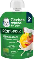 Gerber Organic ovocná kapsička mango a broskev s kokosovým mlékem 80 g