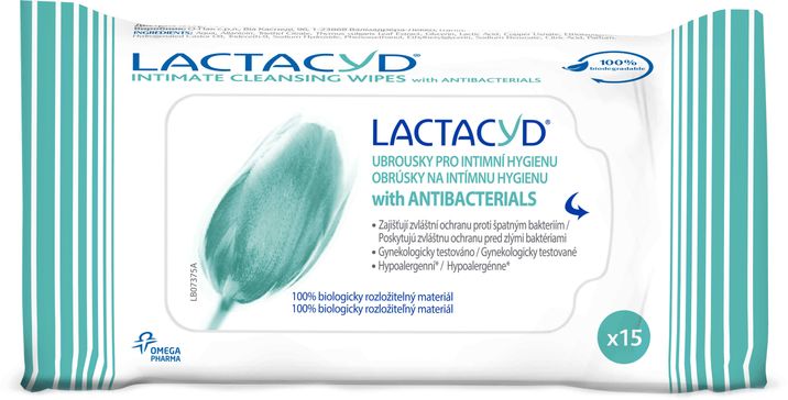 Lactacyd Ubrousky Antibakteriální 15 ks
