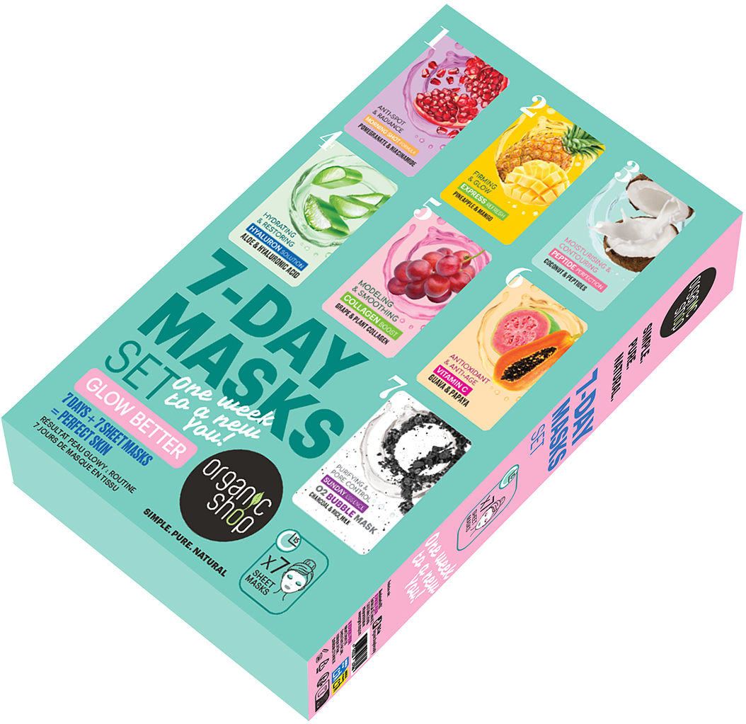 Organic Shop 7-Day masks set Glow Better 7 ks