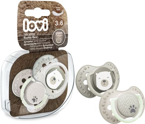 LOVI Dudlík silikonový dynamický Buddy Bear 3-6m 2 ks