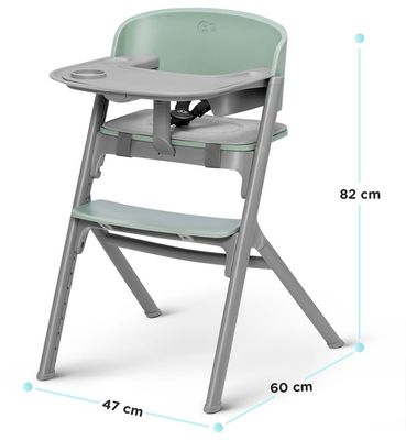 Kinderkraft Select Set jídelní židlička Livy Olive Green + lehátko Calmee, Premium 82 cm