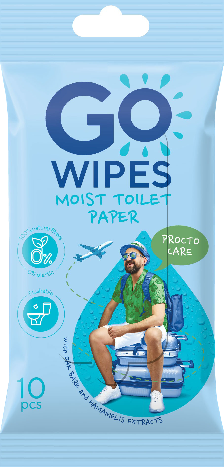 GoWipes Vlhčený toaletní papír Procto Care 10 ks