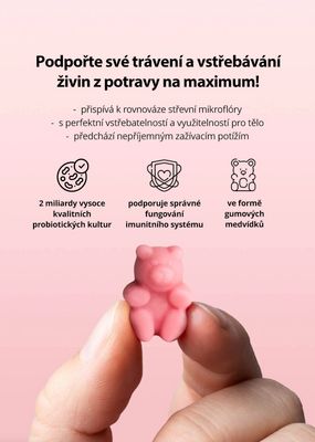 Venira Super probiotics power - medvídci na zlepšení trávení jahoda 60 ks