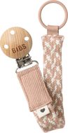 BIBS Paci Braid klip na dudlík, Blush/ Ivory