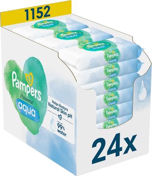 Pampers Harmonie Aqua Plastic Free Vlhčené ubrousky 24 x 48 ks