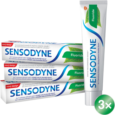 Sensodyne Fluoride Zubní pasta 3 x 75 ml