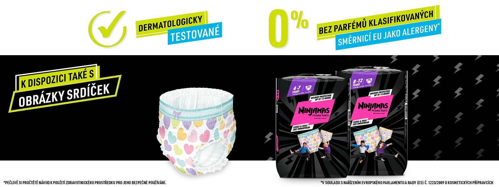 Ninjamas Pyjama Pants Srdíčka 10 ks