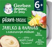 Gerber Organic 100% rostlinný dezert jablko a ananas s kokosovým mlékem kus 4 x 90 g