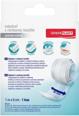 3M Spofaplast Náplast z netkané textilie 854, 1 m × 6 cm