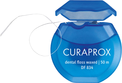 Curaprox DF 834 Dentální nit Floss Medium Máta 50 m