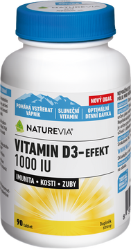 NatureVia Vitamin D3-efekt 1000 I.U. 90 tablet