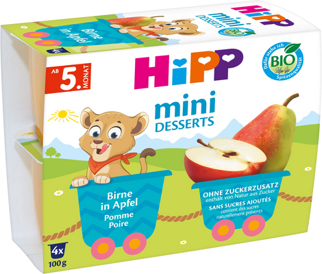 HiPP BIO Jablka a hrušky 4 x 100 g