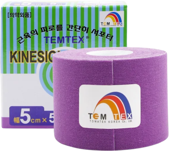 Temtex kinesio tape Classic, fialová tejpovací páska 5cm x 5m