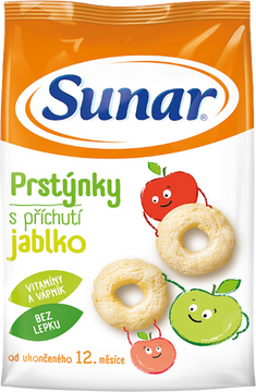 Sunar dětské křupky jablečné prstýnky 50 g