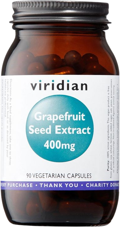 Viridian Grapefruit Seed Extract 400 mg  (Extrakt ze semínek grepfruitu) 90 kapslí