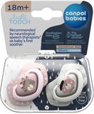 Canpol babies Set symetrických silikonových dudlíků 18m+ Bonjour Paris růžový 2 ks