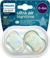 Philips Avent Šidítko Ultra air noční 0-6m chlapec 2 ks