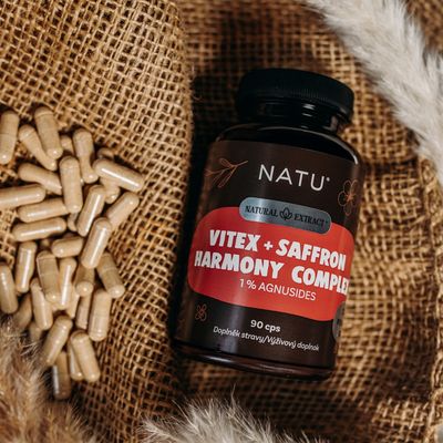 Natu Natural Extract, Drmek extrakt (1% agnusidů) se šafránem 90 kapslí