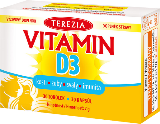 Terezia Vitamín D3 1000 IU 30 tobolek