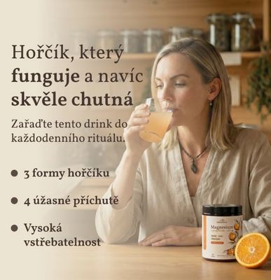 Herbyway Magnesium 3 formy Hořčíku 1 200 mg, příchuť pomeranč