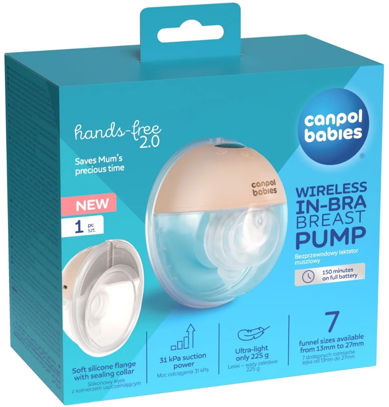 Canpol babies Elektrická odsávačka mateřského mléka do podprsenky Hands-Free 2.0 150 ml