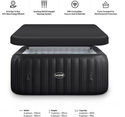 CF WAVE Vířivý bazén CF PACIFIC 4 SLATE RATTAN