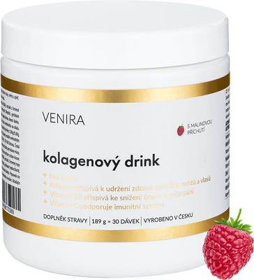 Venira Kolagenový drink, Malina 189 g