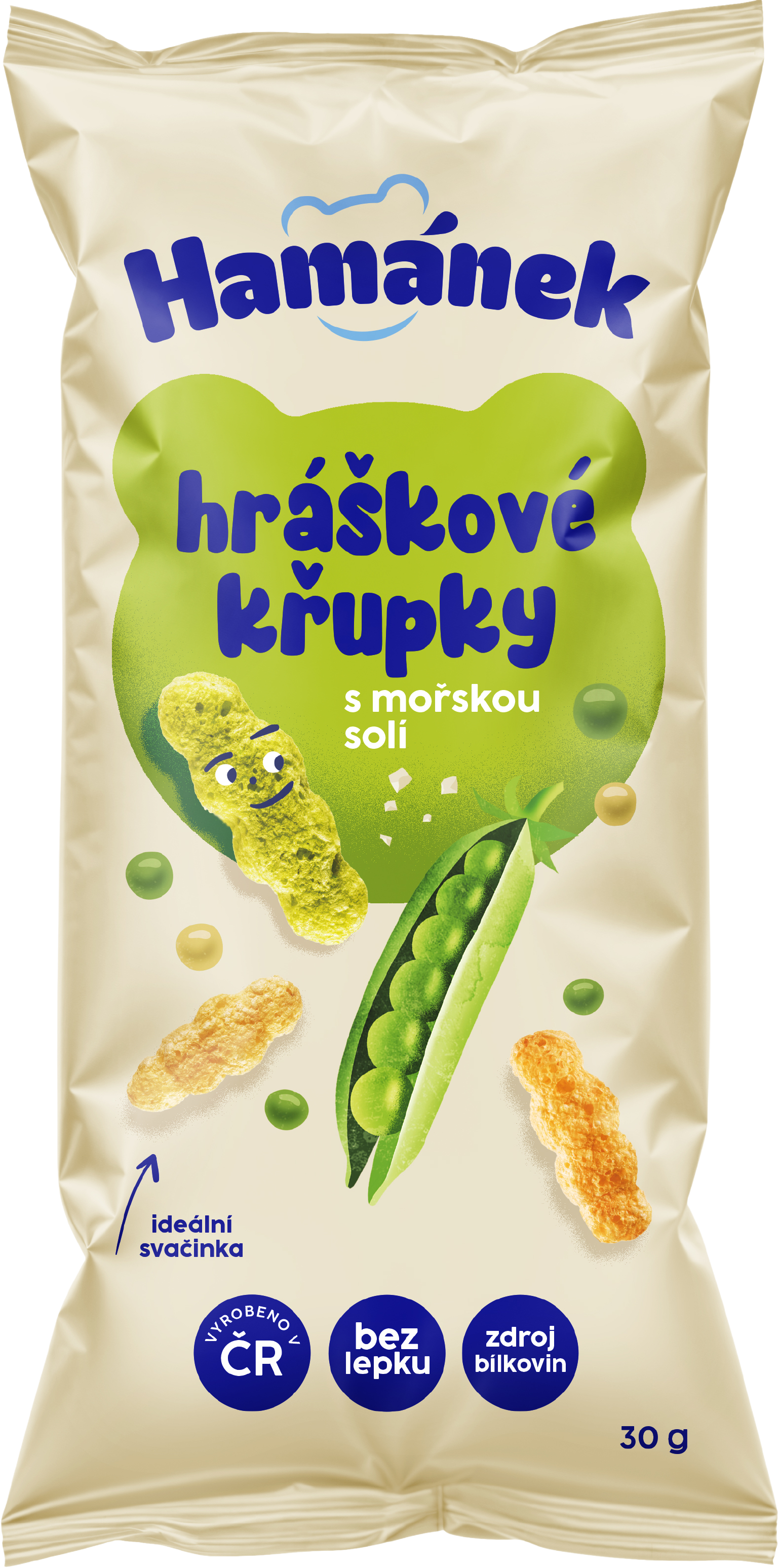 Hamánek Hráškové lusky křupky s mořskou solí 30 g