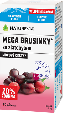 NatureVia Mega brusinky 60 kapslí