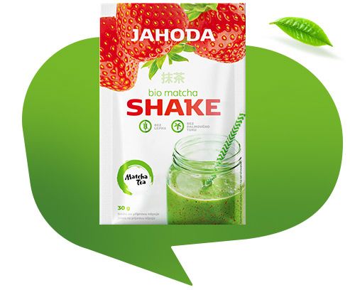 matcha tea Bio shake jahoda