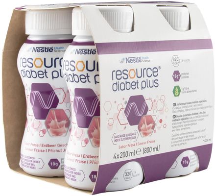 Resource Diabet Plus Jahoda 4 x 200 ml