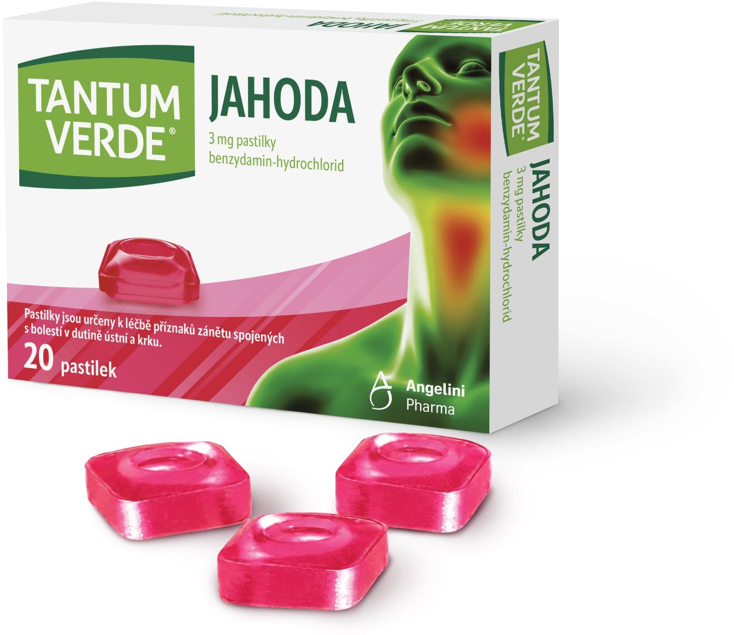 Tantum Verde Jahoda 20 pastilek