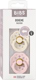 BIBS Boheme Dudlíky z přírodního kaučuku Ivory / Blossom 2 ks
