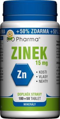Bio Pharma Zinek 15 mg 150 tablet