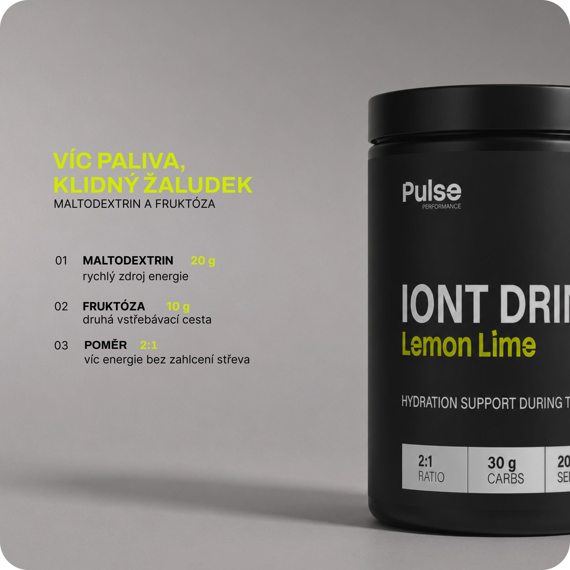 Pulse Performance Carb Iont Drink Citron Limetka 640 g